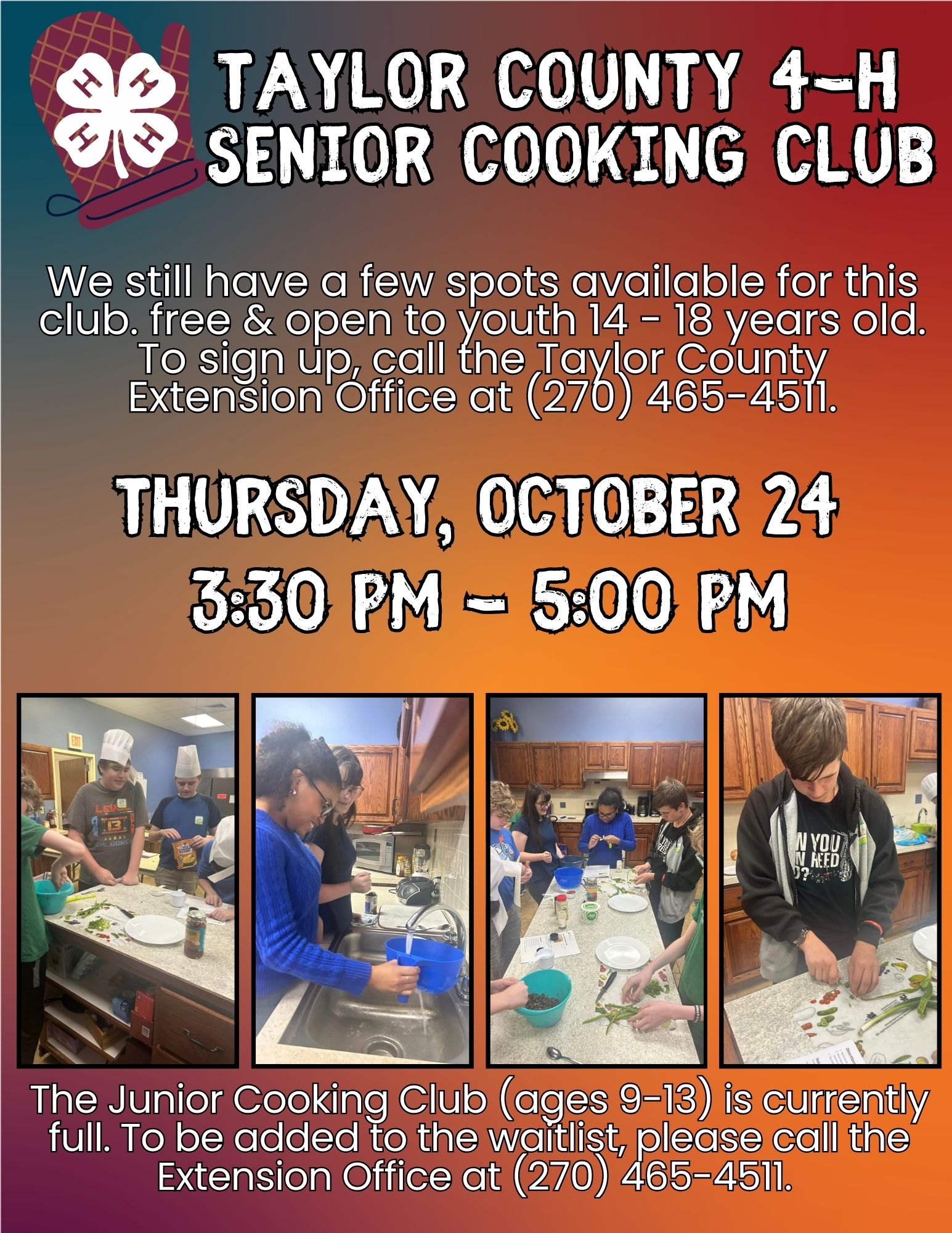 4-H Senior Cooking Club