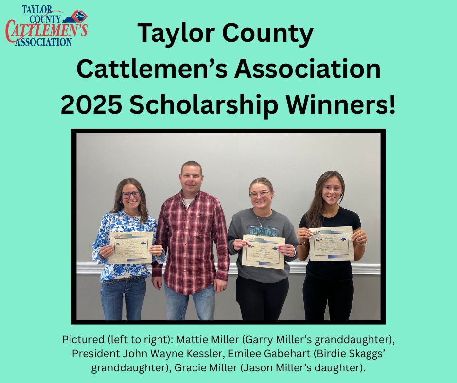 2025 Taylor County Cattlemen's Association Scholarship Winners