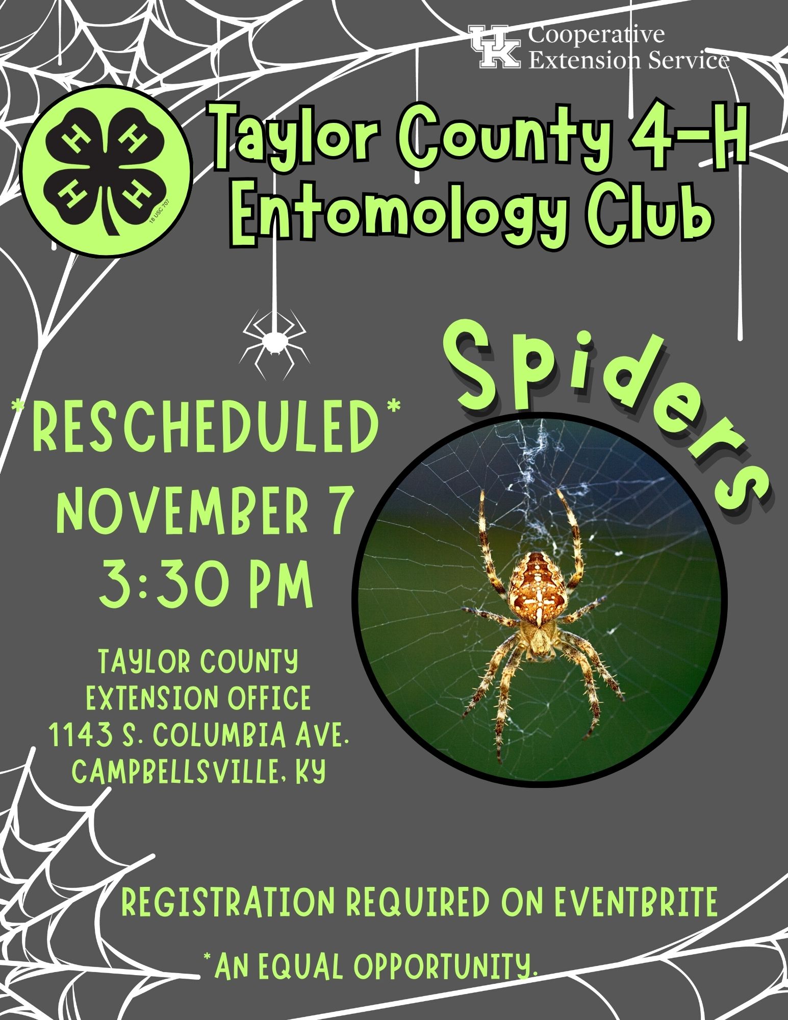 4-H Entomology Club Spiders