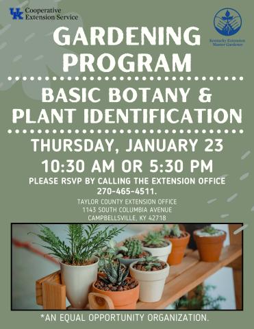 January 2025 MG Basic Botany & Plant ID Flyer